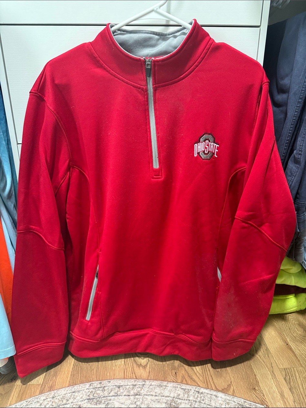 Men’s Red Quarter-Zip Pullover Sweater
